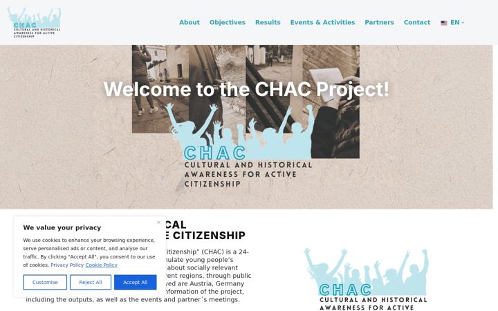 Snímek obrazovky chac-project.eu