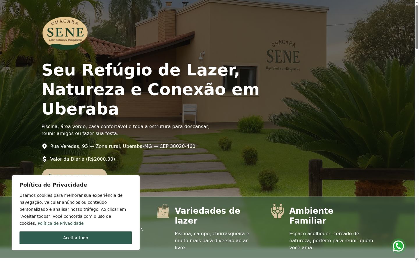 Captura de pantalla del banner de consentimiento mostrado antes de cualquier interacción
