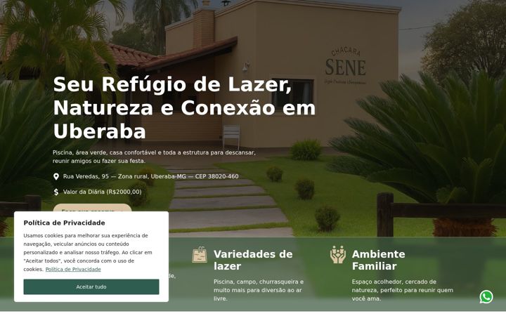 Captura de ecrã de chacarasene.com.br