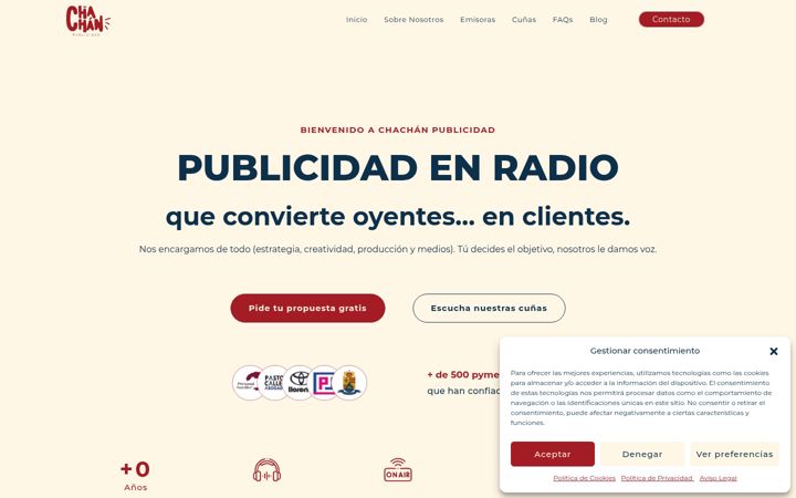 Screenshot of chachanpublicidad.com