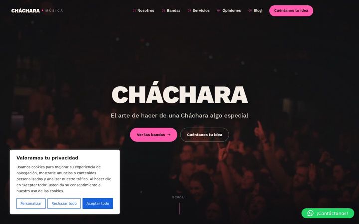 Screenshot of chacharamusica.es