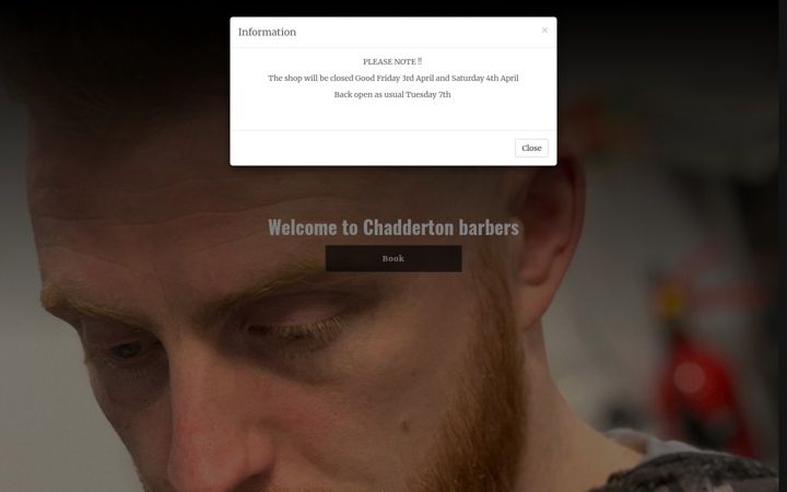 Képernyőkép: chaddertonbarbers.co.uk