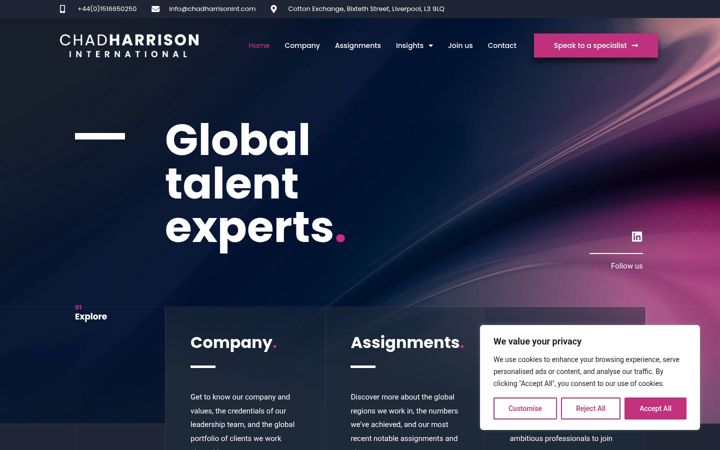 Screenshot of chadharrisonint.com