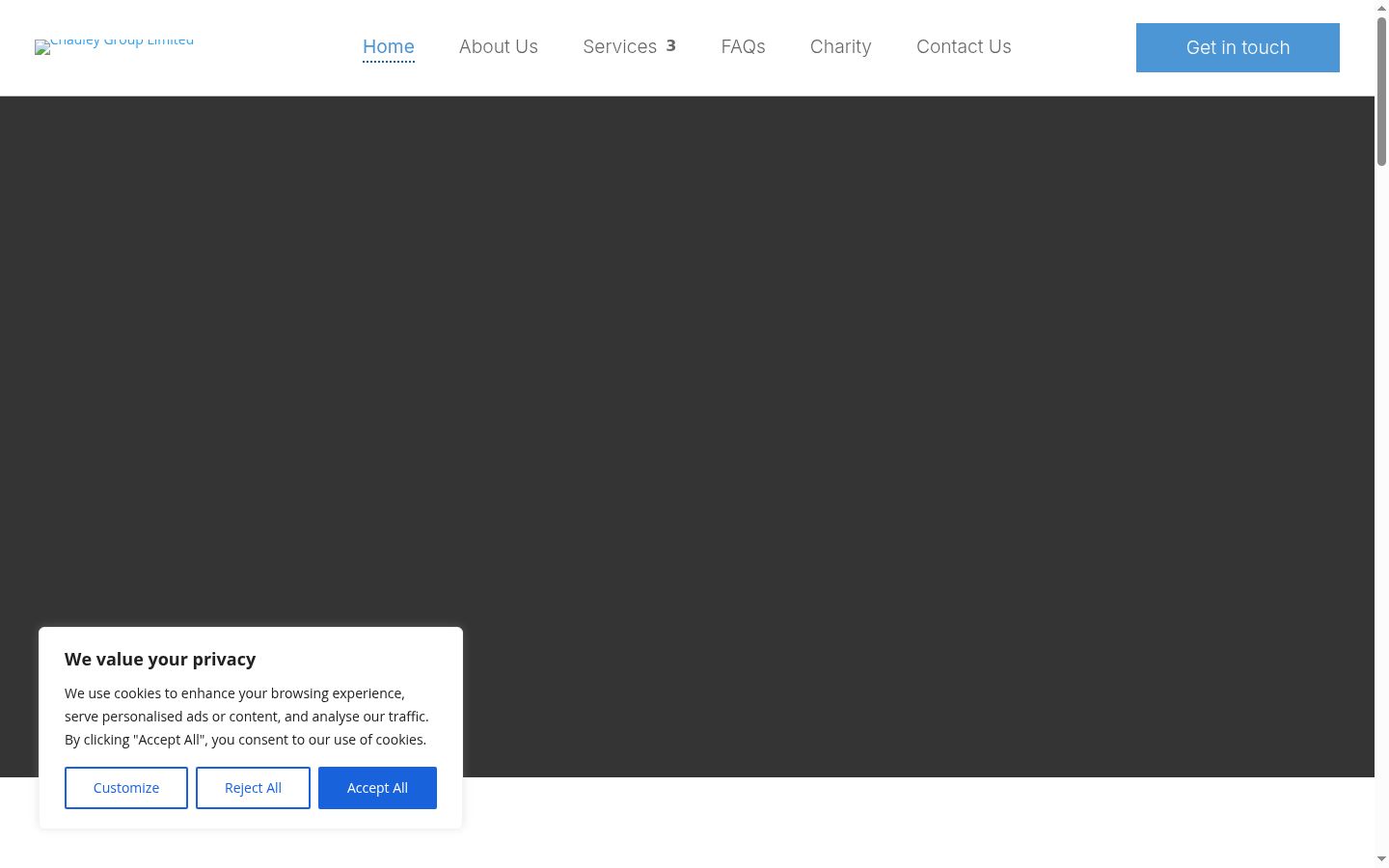 Screenshot του banner συγκατάθεσης που εμφανίστηκε πριν από οποιαδήποτε αλληλεπίδραση
