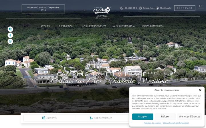 Screenshot of chadotel-tahitivillage.com