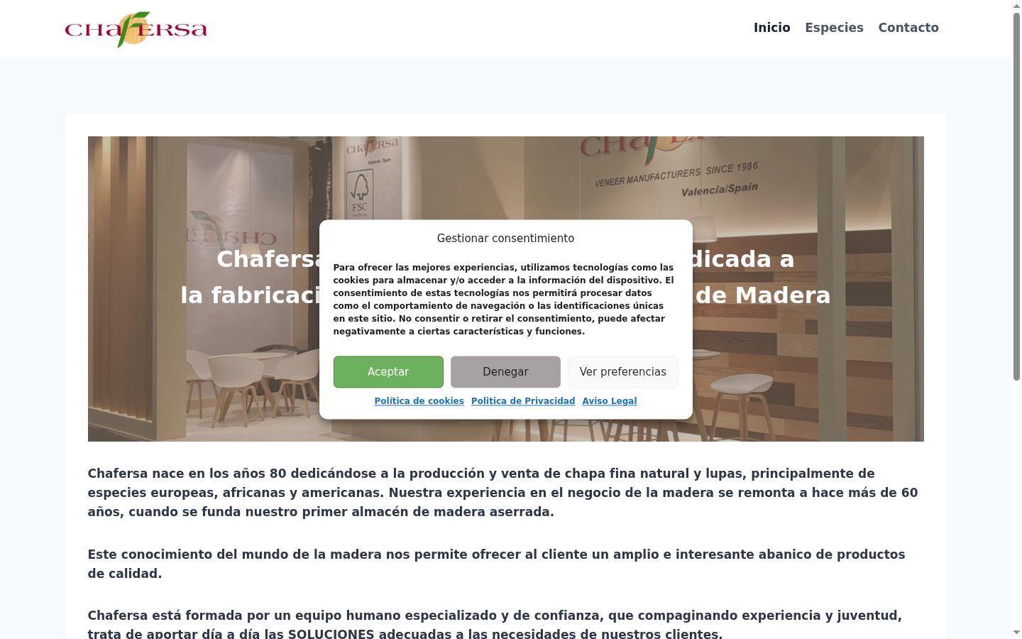 Capture d'écran de la bannière de consentement affichée avant toute interaction