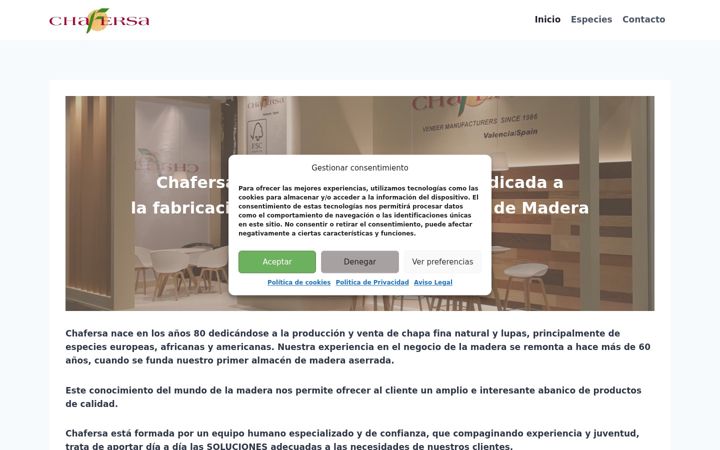 Screenshot of chafersa.com