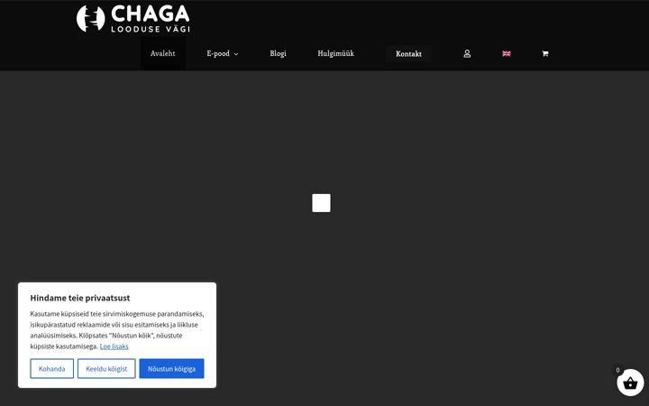Snímek obrazovky chaga-chaga.eu