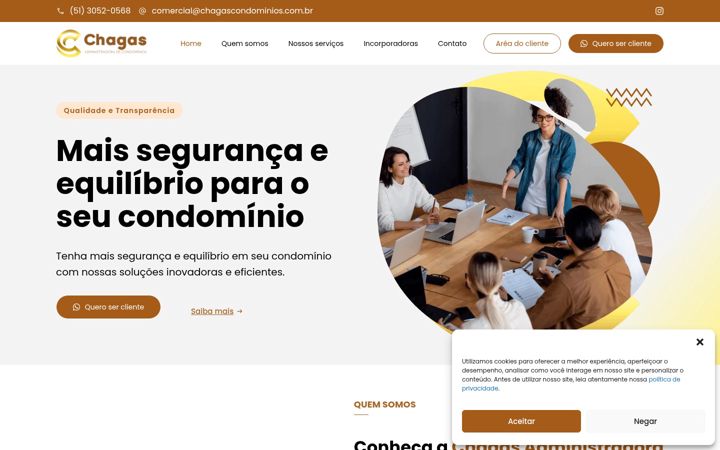 Captura de ecrã de chagascondominios.com.br