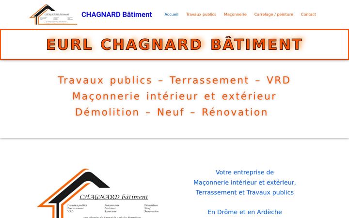 Skjermbilde av chagnardbatiment.fr