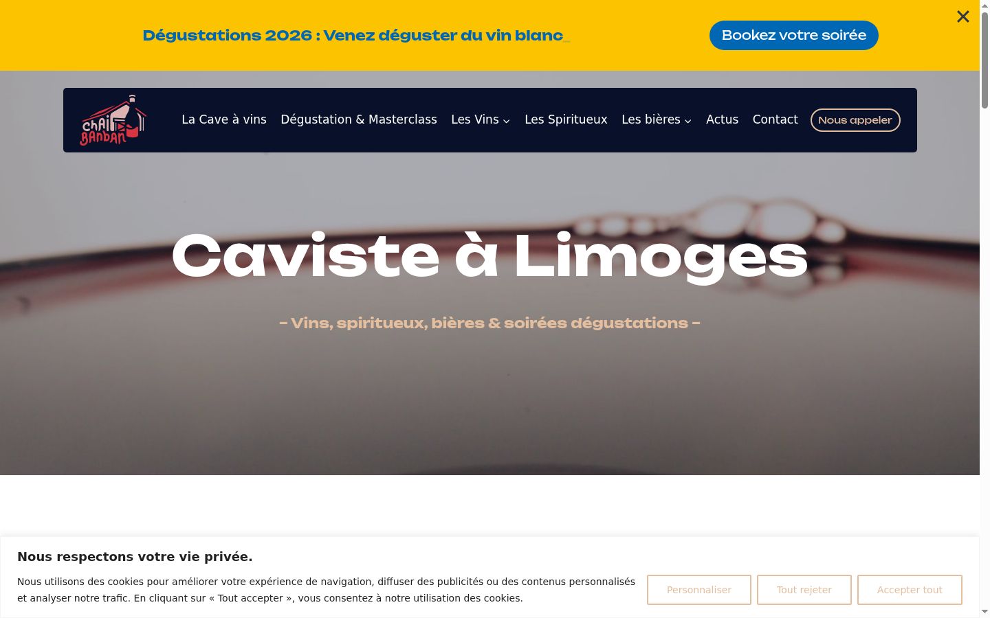 Captura de ecrã do banner de consentimento apresentado antes de qualquer interação