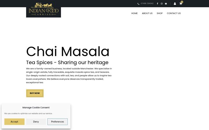 Screenshot ta' chai-masala.co.uk