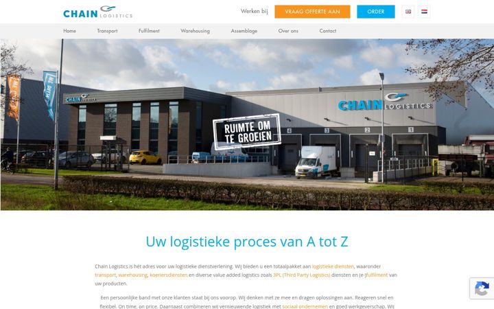 Ekrano kopija chain-logistics.nl