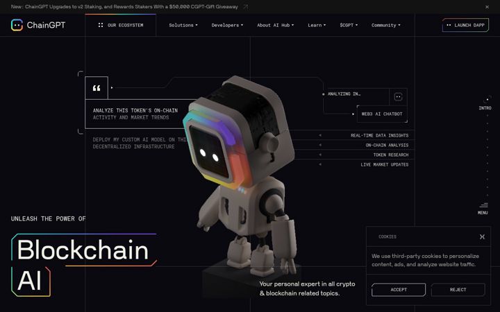 Screenshot of chaingpt.org