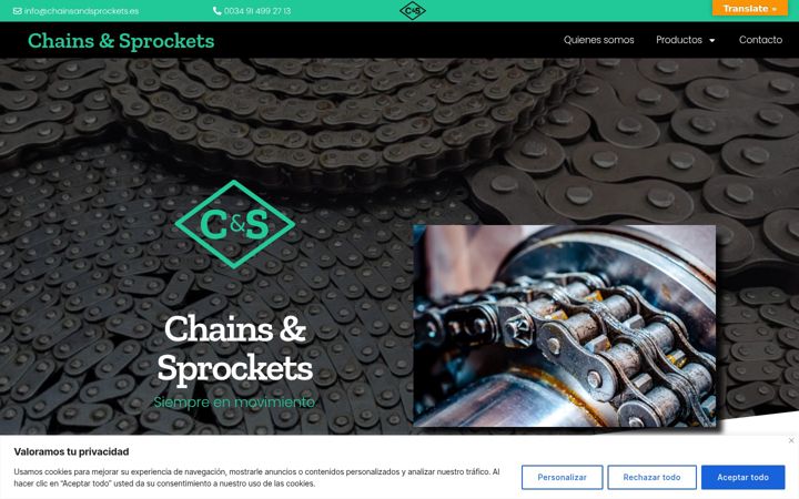 Snímek obrazovky chainsandsprockets.eu