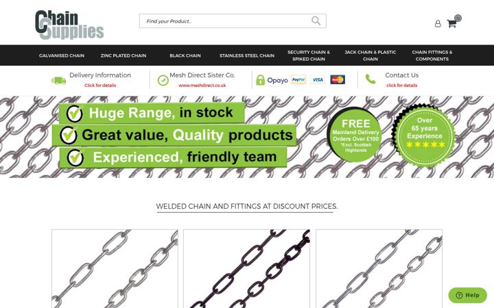 Screenshot ta' chainsupplies.co.uk