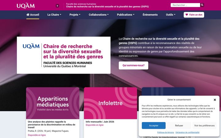 Skärmbild av chairedspg.uqam.ca