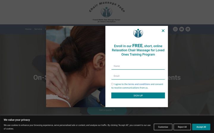 Screenshot of chairmassagetogo.com