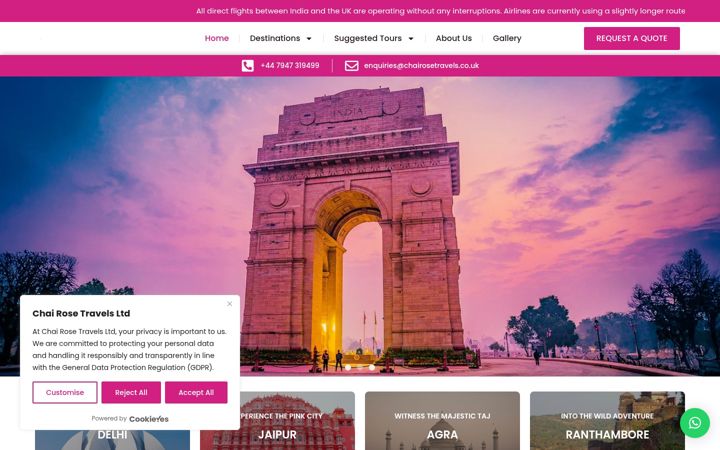 Screenshot von chairosetravels.co.uk