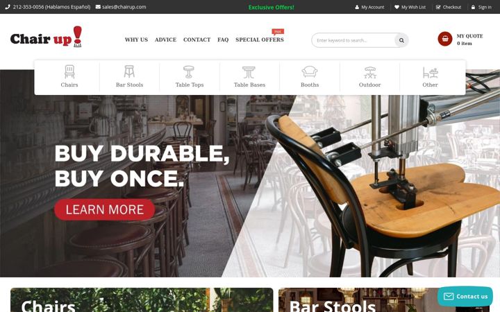 Screenshot of chairup.com