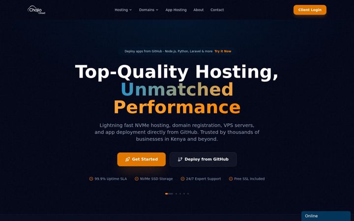 Screenshot of chajiocloud.net