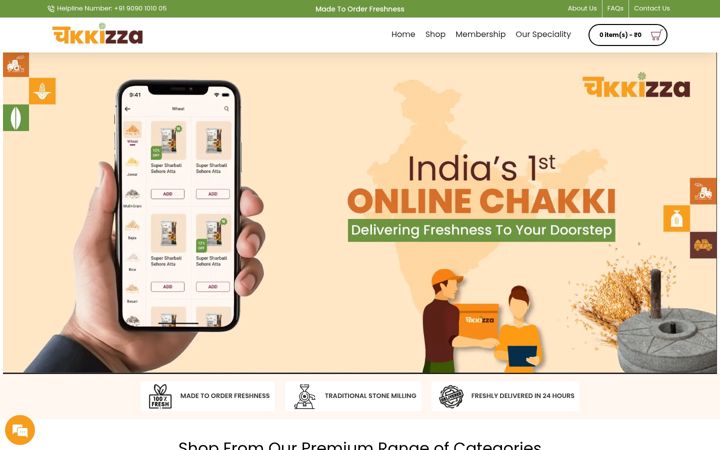 Screenshot of chakkizza.com