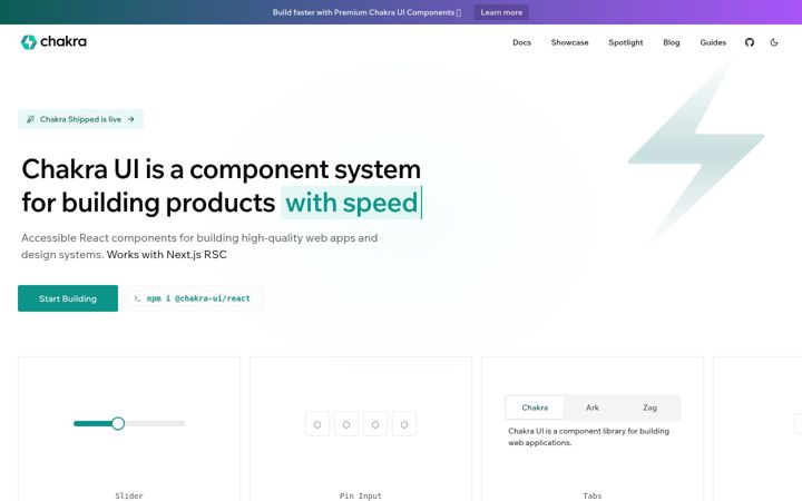Screenshot of chakra-ui.com