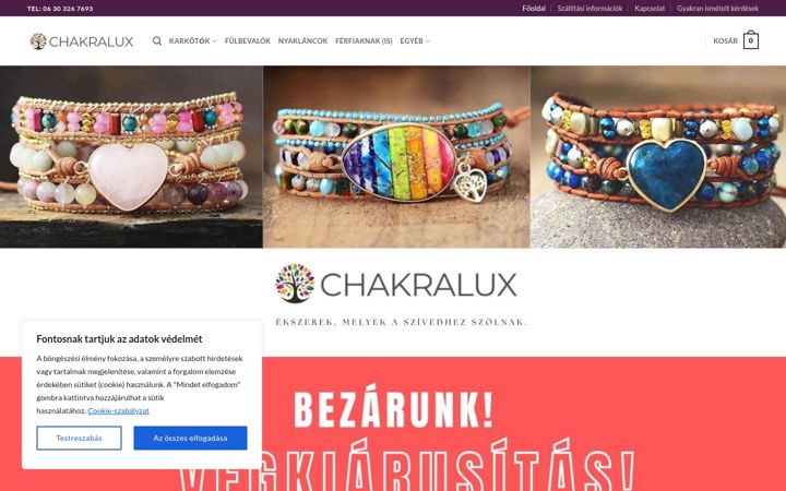Screenshot ta' chakralux.hu