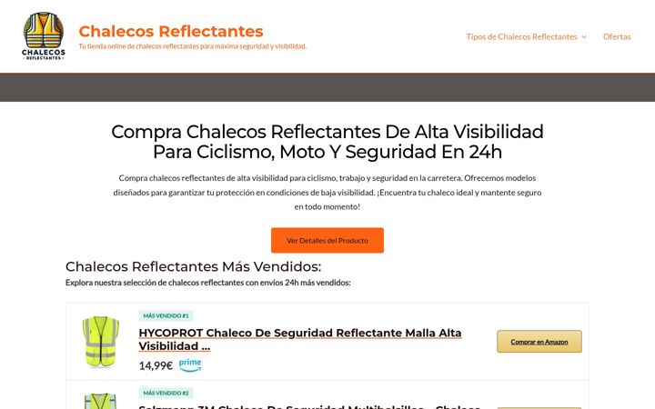 Screenshot of chalecosreflectantes.com