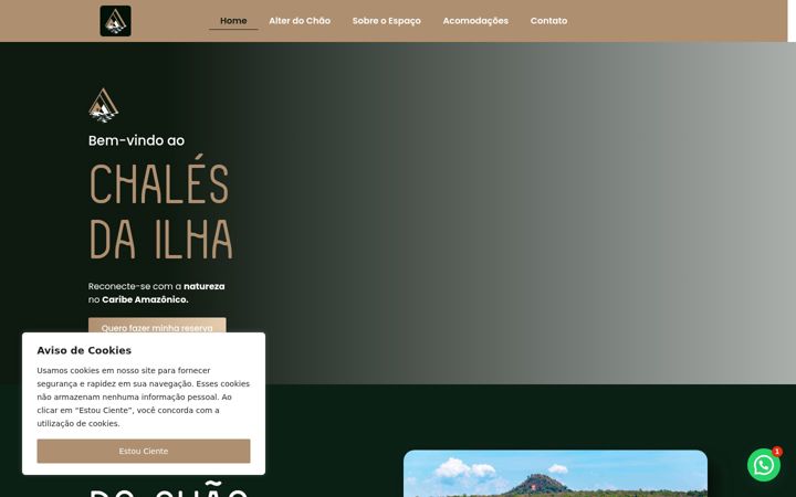 Képernyőkép: chalesdailha.com.br