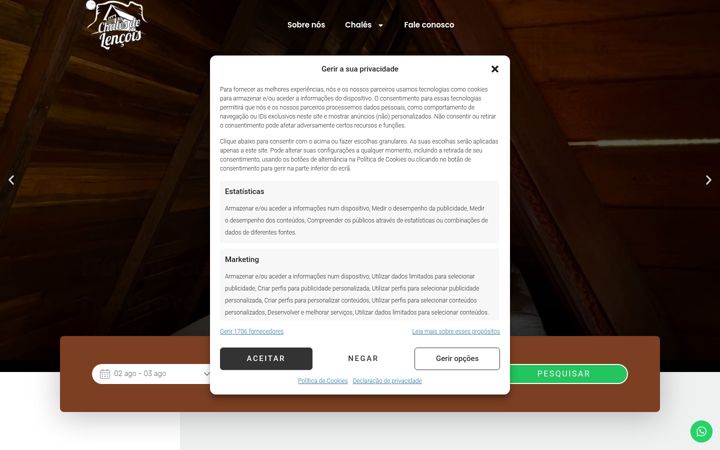 Képernyőkép: chalesdelencois.com.br
