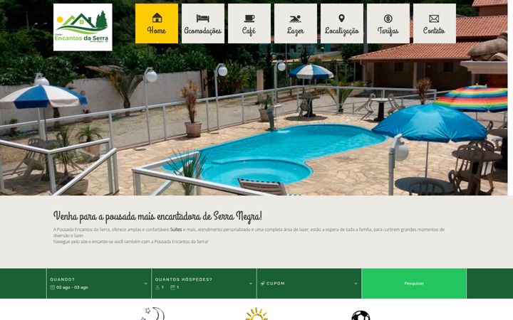 Képernyőkép: chalesencantosdaserra.com.br
