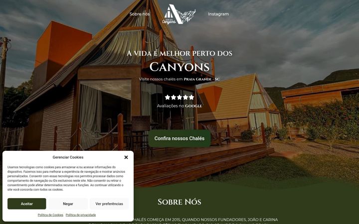Képernyőkép: chalesvisaodoscanyons.com.br