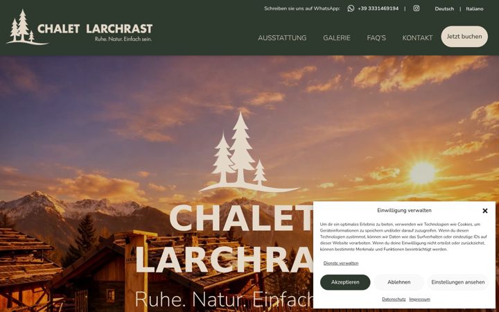Zrzut ekranu chalet-larchrast.it