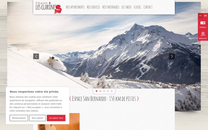 Screenshot of chalet-les-clarines.com