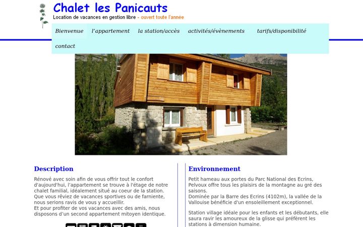 Screenshot van chalet-panicauts.fr