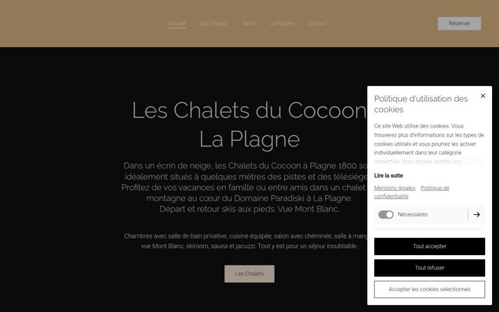 Screenshot of chalet-plagne1800.com
