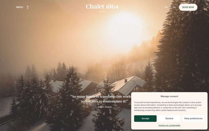 Screenshot of chalet1864.com