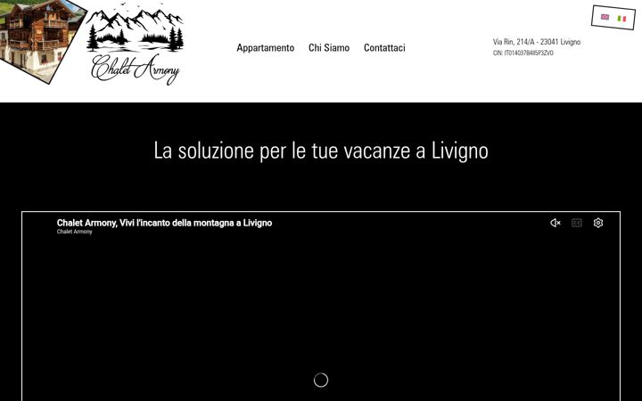 Screenshot stránky chaletarmony.it