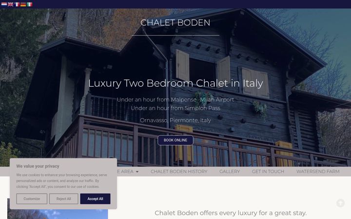Screenshot of chaletbodenitaly.com