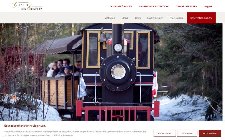 Screenshot of chaletdeserables.com