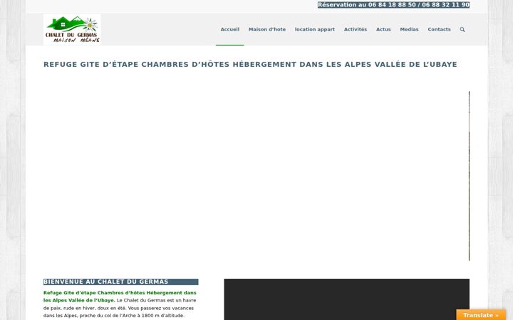 Screenshot van chaletdugermas.fr