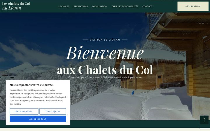Screenshot van chaletlioran.fr