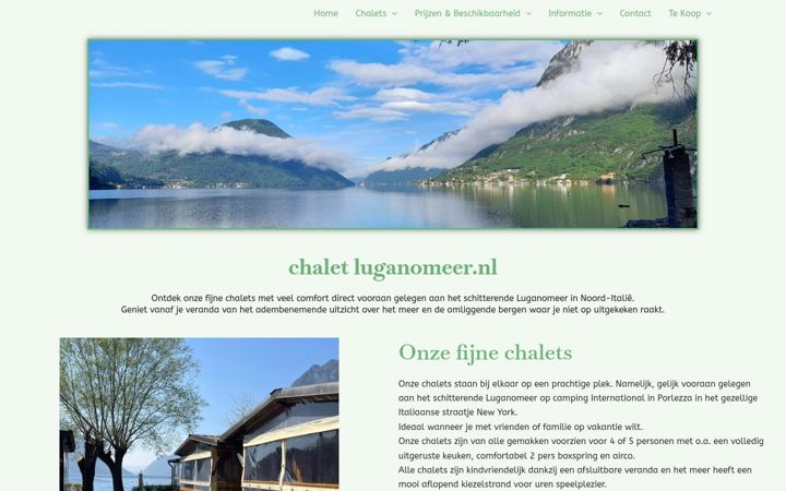 Captura de ecrã de chaletluganomeer.nl