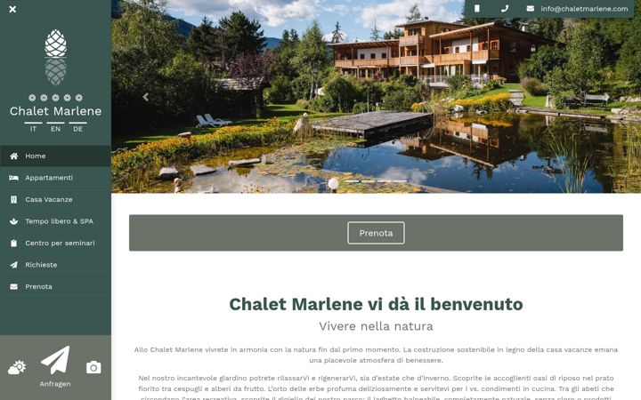 Screenshot of chaletmarlene.com