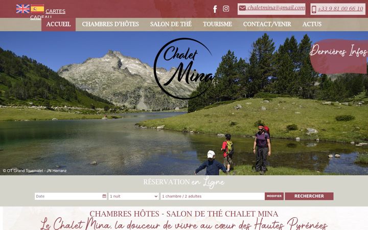 Screenshot van chaletmina.fr