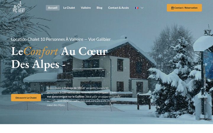 Screenshot van chaletpicvert.fr