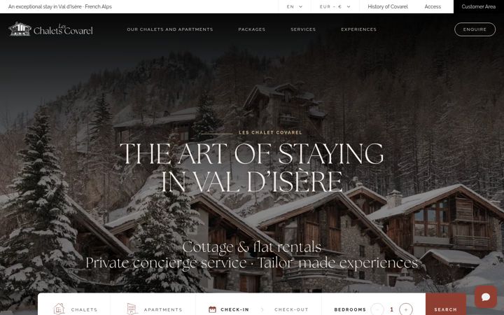 Screenshot of chalets-de-valdisere.com