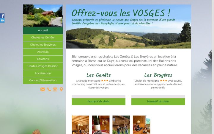 Posnetek zaslona chalets-hautesvosges.fr