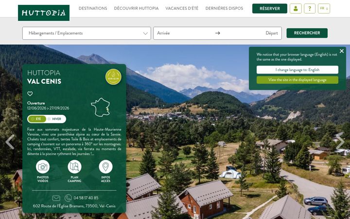 Screenshot of chalets-val-dambin.com